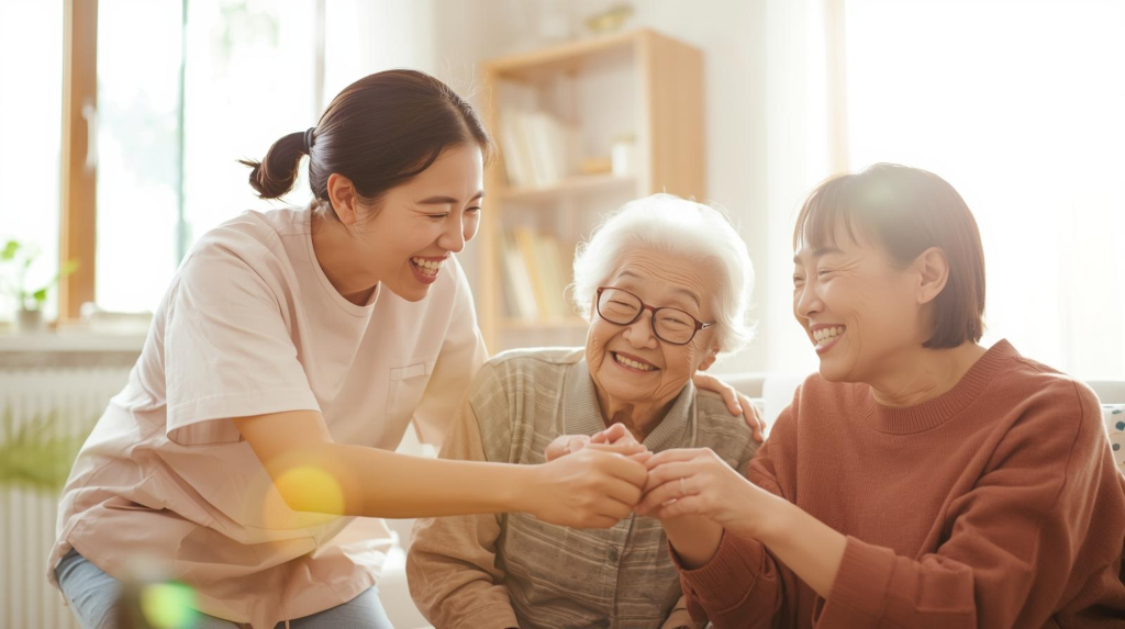 真剣なまなざしで語る看護師